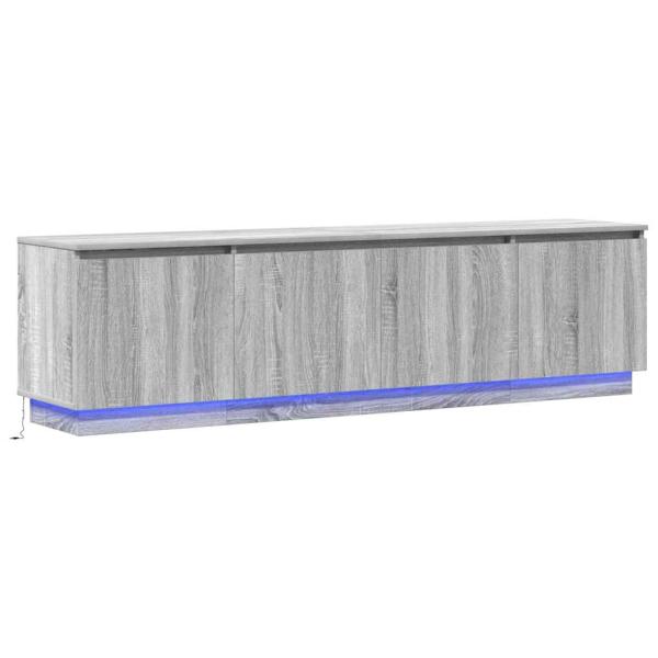 TV Schrank mit LED Grau Sonoma 180x38x49 cm Holzwerkstoff