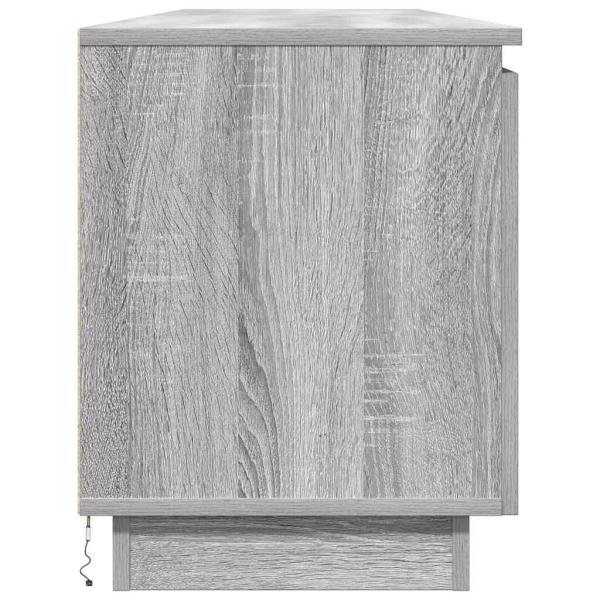 TV Schrank mit LED Grau Sonoma 180x38x49 cm Holzwerkstoff