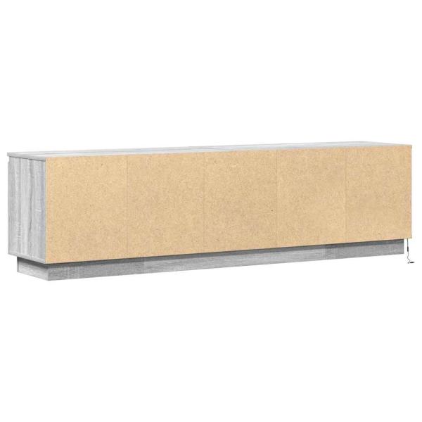 TV Schrank mit LED Grau Sonoma 180x38x49 cm Holzwerkstoff