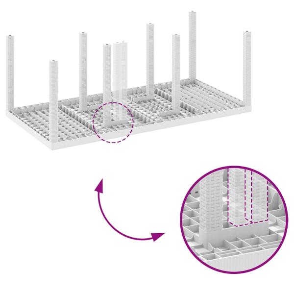 7-teiliges Garten Essgruppen-Set mit Kissen Weiß Poly Rattan