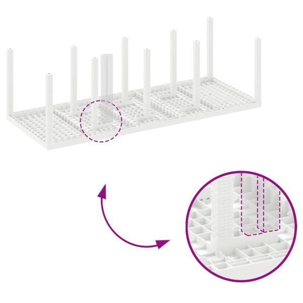 9-teiliges Garten-Ess-Set mit Kissen Weiß Poly Rattan