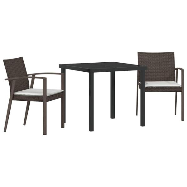 Set aus 2 Braun PE-Rattan 2-Sitzer Langlebig Gartenstuhl