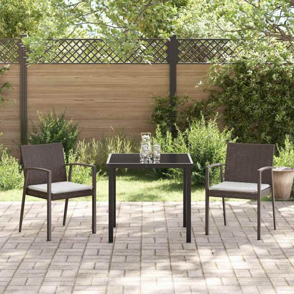 Set aus 2 Braun PE-Rattan 2-Sitzer Langlebig Gartenstuhl