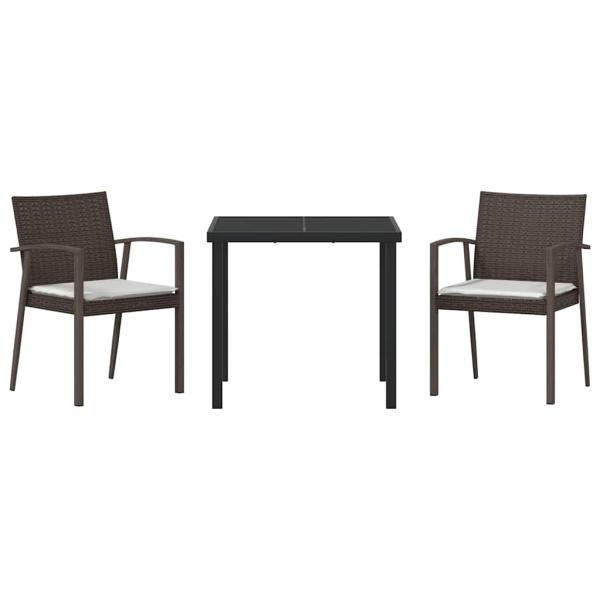 Set aus 2 Braun PE-Rattan 2-Sitzer Langlebig Gartenstuhl