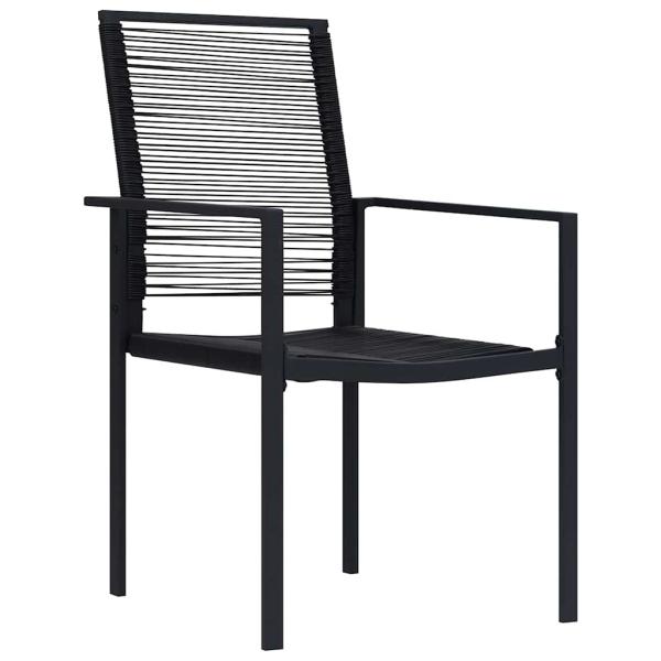 3-teiliges Garten-Essset Schwarz PVC-Rattan