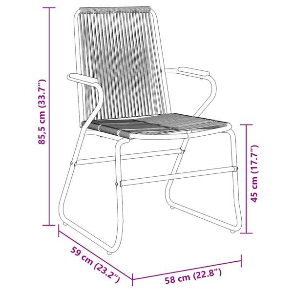 7-teiliges Garten Essbereich Set Schwarz PVC Rattan