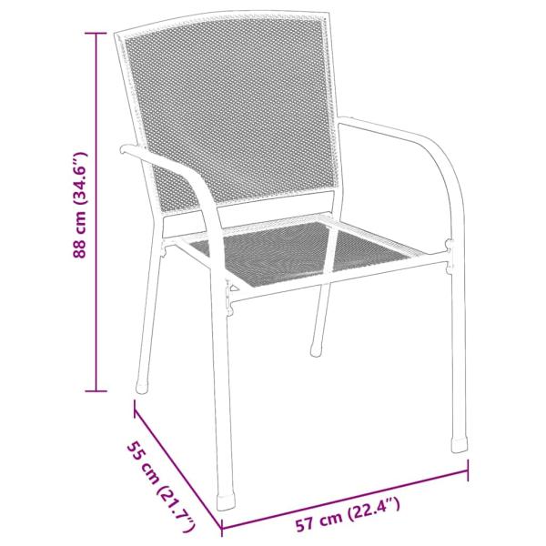 5-teiliges Garten-Esszimmer-Set Anthrazit Stahl