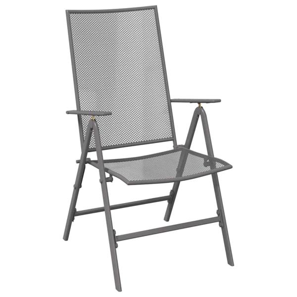 3-teiliges Garten-Esszimmer-Set Anthrazit Stahl