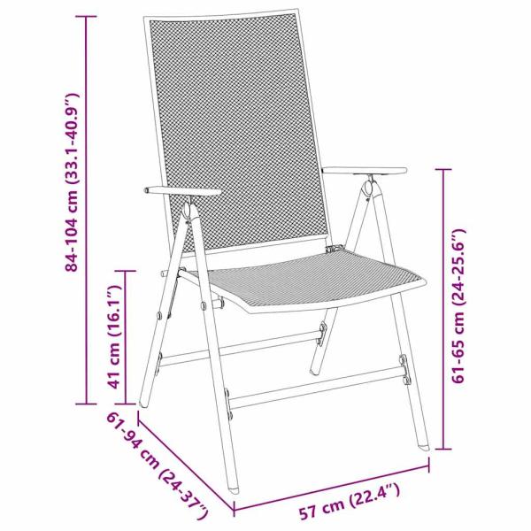 3-teiliges Garten-Esszimmer-Set Anthrazit Stahl