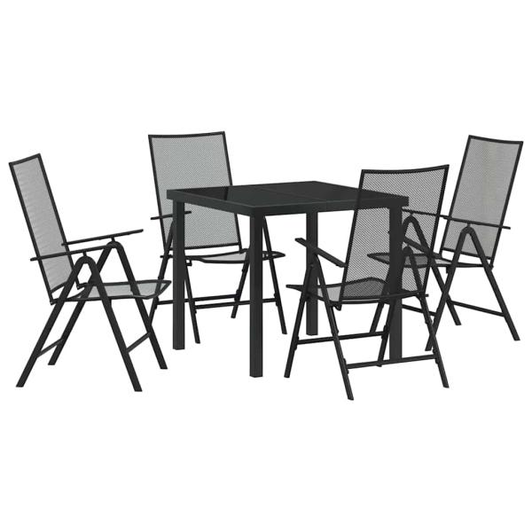 4-teiliges Garten-Set aus Anthrazitstahl