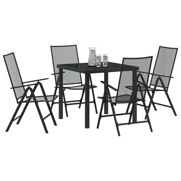 4-teiliges Garten-Set aus Anthrazitstahl