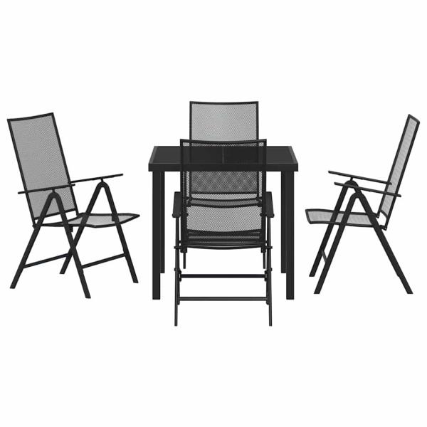 4-teiliges Garten-Set aus Anthrazitstahl