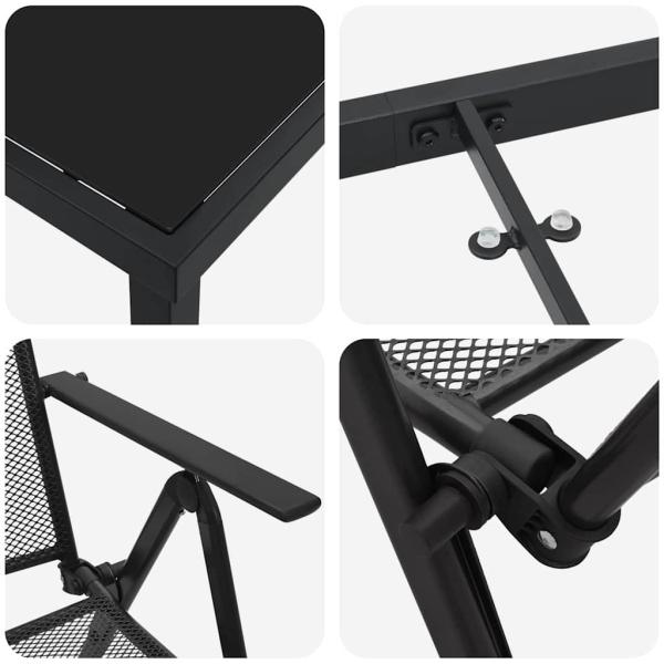 5-teiliges Garten-Esszimmer-Set in Anthrazit