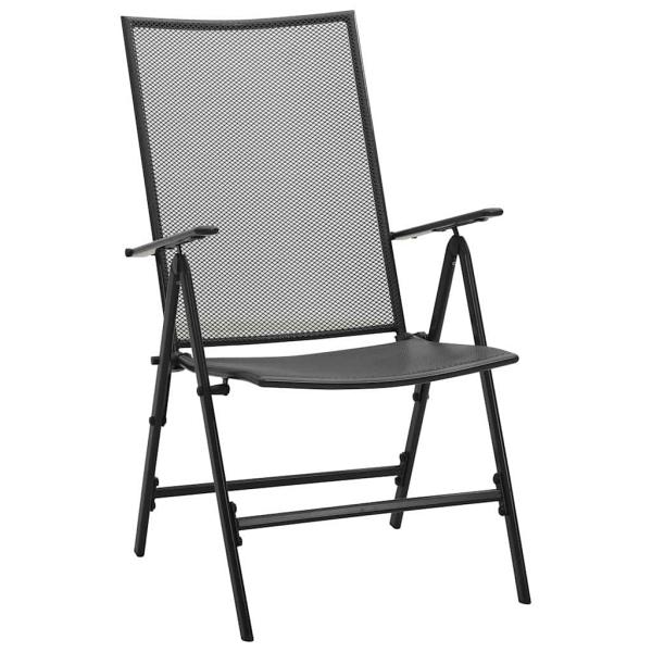 7-teiliges Gartentisch-Set Anthrazit Stahl