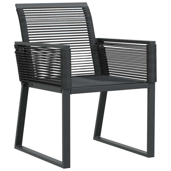 5-teiliges Garten-Essenset Schwarzes Poly-Rattan