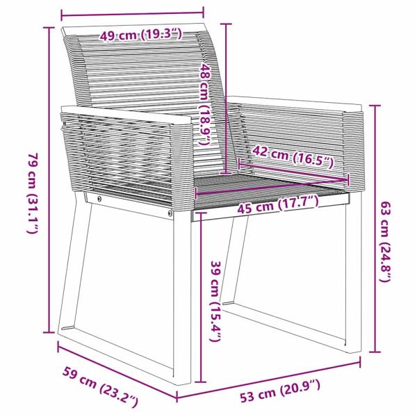 5-teiliges Garten-Essenset Schwarzes Poly-Rattan