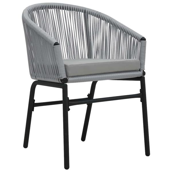 5-teiliges Garten-Esszimmer-Set Grau Poly Rattan