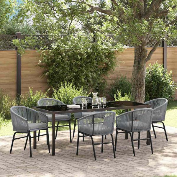 ARDEBO.de - Garten Essgruppe 7 stk. Anthrazit Pulverbeschichteter Stahl