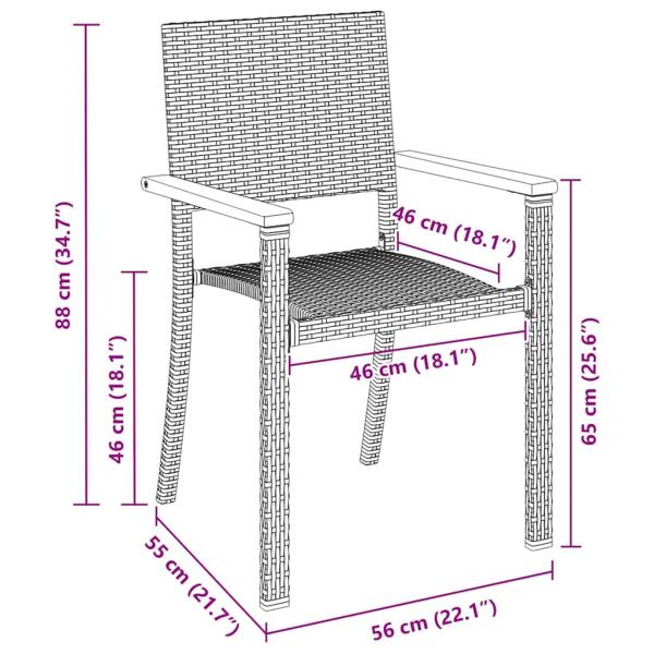 Garten-Essset Schwarz Poly-Rattan 5-teilig
