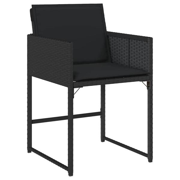 Garten Essgruppe mit Kissen 9 pcs Schwarz Poly-Rattan