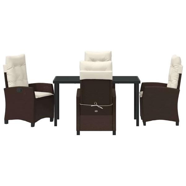 Garten Essgruppe mit Kissen 5 pcs Braun Poly-Rattan