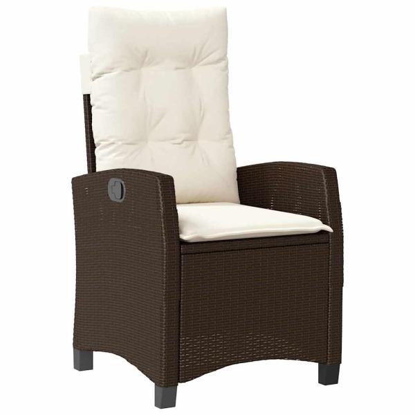 5-teiliges Gartendining-Set mit Kissen Braun Poly-Rattan