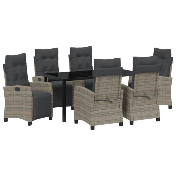 7-teiliges Garten-Dining-Set Grau