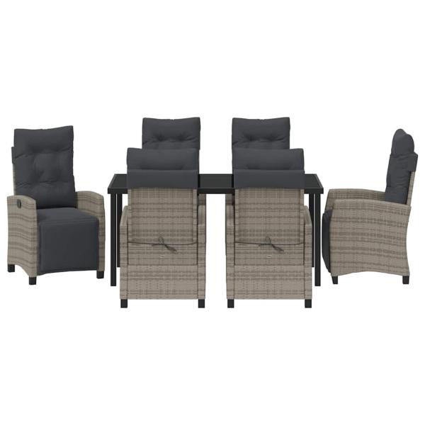 7-teiliges Garten-Dining-Set Grau