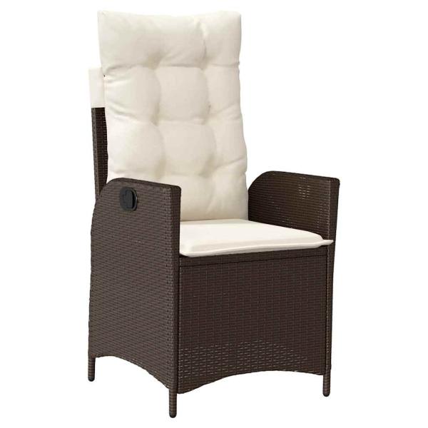 5-teiliger Garten-Essbereich mit Kissen Braun Poly Rattan