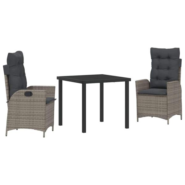Set von 2 Grau PE Rattan Standard Abnehmbare Bezüge