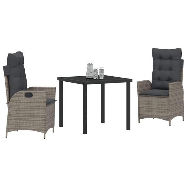 Set von 2 Grau PE Rattan Standard Abnehmbare Bezüge