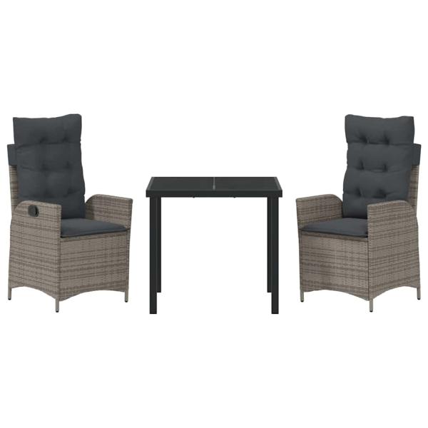 Set von 2 Grau PE Rattan Standard Abnehmbare Bezüge