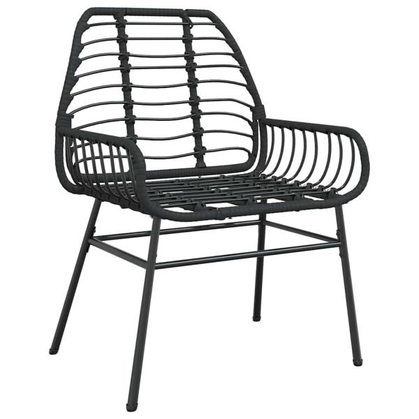7-teilige Garten-Essgruppe Schwarz Poly-Rattan