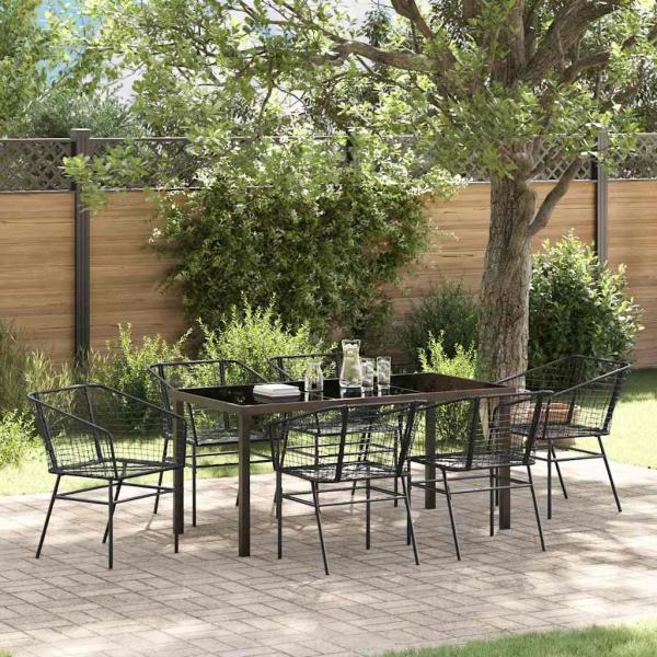 ARDEBO.de - Set mit 4 Schwarz PE-Rattan Mittel UV-beständige Materialien