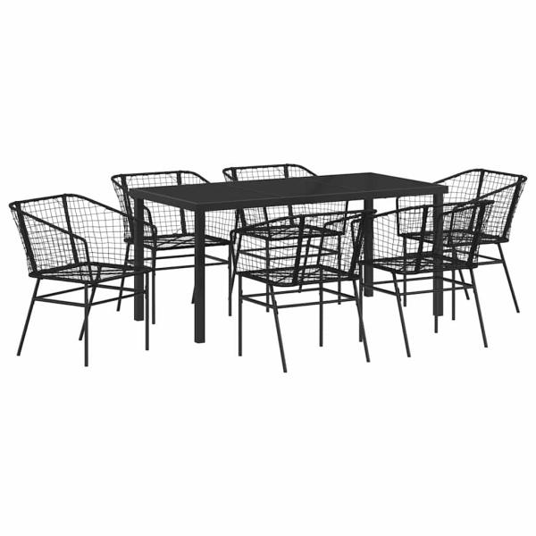 Set mit 4 Schwarz PE-Rattan Mittel UV-beständige Materialien