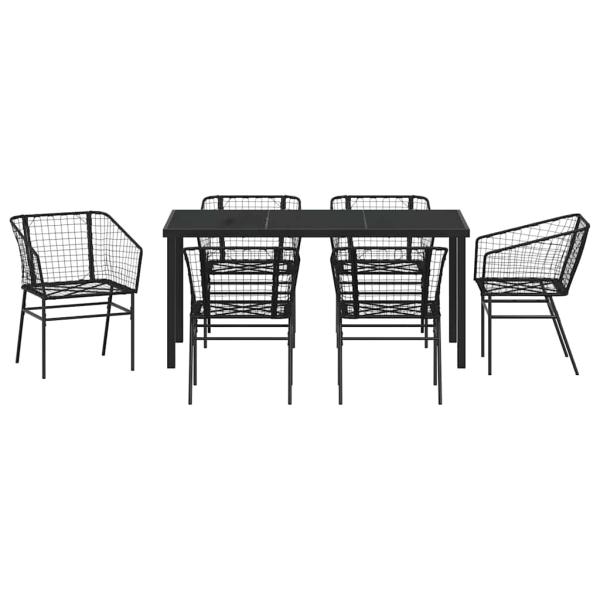 Set mit 4 Schwarz PE-Rattan Mittel UV-beständige Materialien