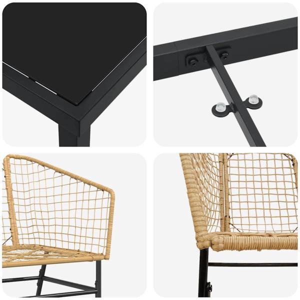 5-teiliges Garten-Esszimmer-Set Braun Poly Rattan