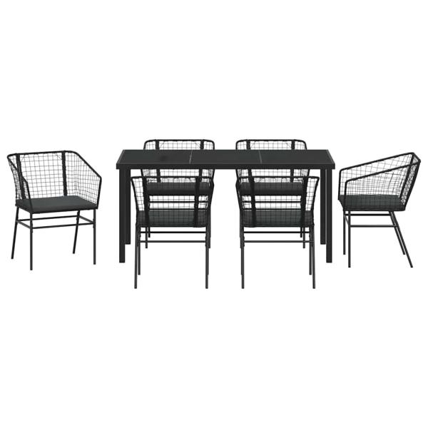 Set aus 4 Schwarz Poly-Rattan Zweisitzer