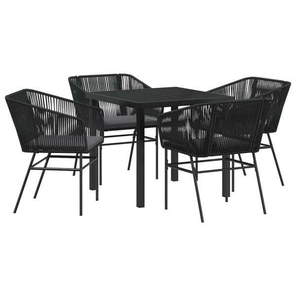 Set aus 3 Schwarz PE-Rattan Standard Abnehmbare Bezüge