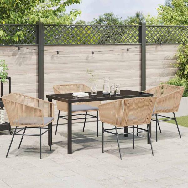 Set aus 3 Braun und Hellgrau PE-Rattan Sitzgröße: 49 x 47,5 cm