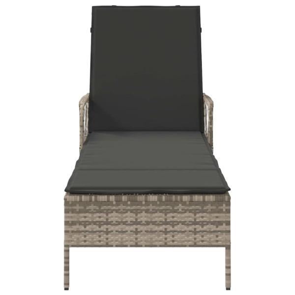 Sonnenliege Hellgrau PE Rattan 157 x 55 x 92 cm Faltbar