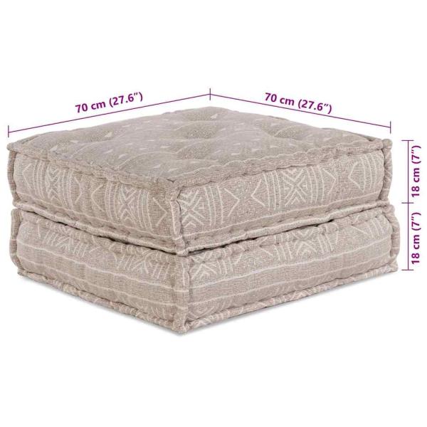 Modularer Pouf Hellbraun 70x70x36 Stoff