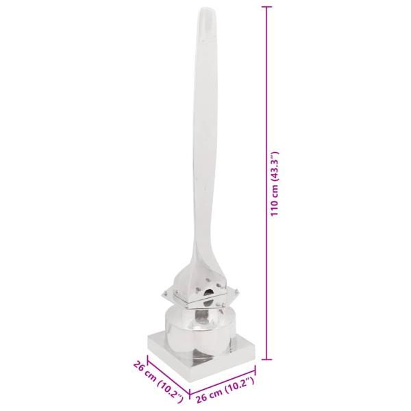 Skulptur Silber 26x26x110 cm Aluminium Halb Propeller