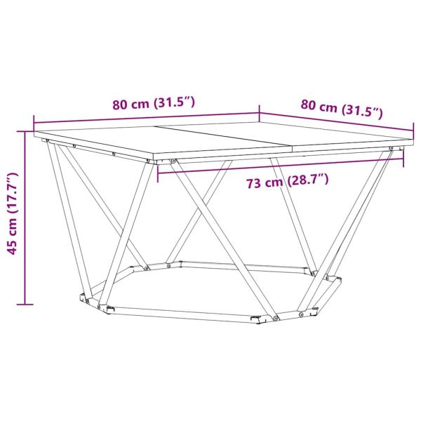 Couchtisch Massivholz Eiche 80x80x45 cm