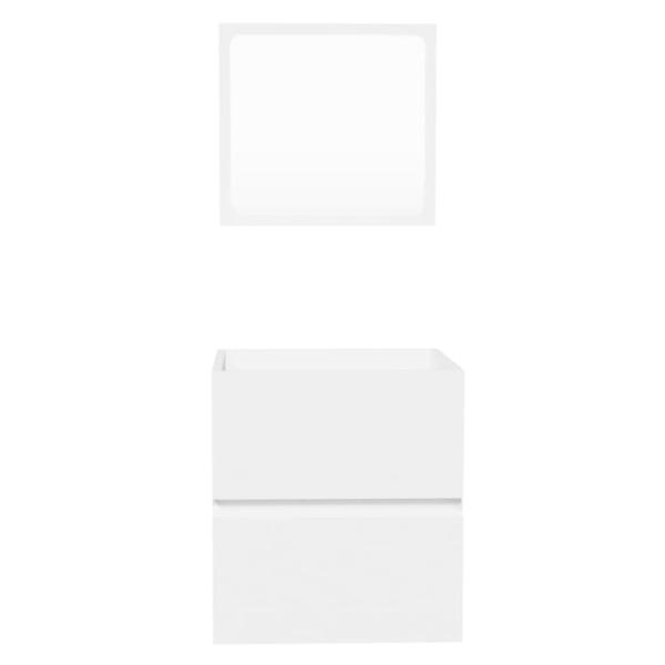 Badschrank mit Spiegel Weiß Holzwerkstoff