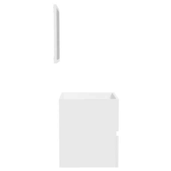 Badschrank mit Spiegel Weiß Holzwerkstoff