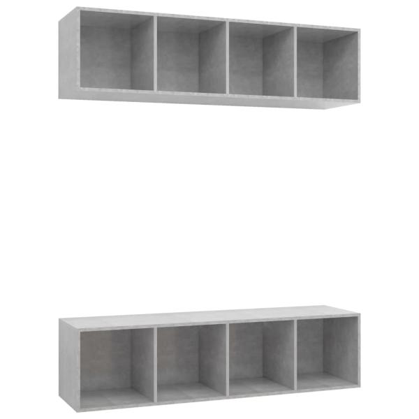 TV-Wandschränke 2 Stk. Betongrau Holzwerkstoff