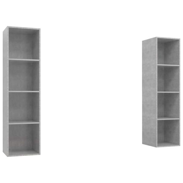 TV-Wandschränke 2 Stk. Betongrau Holzwerkstoff