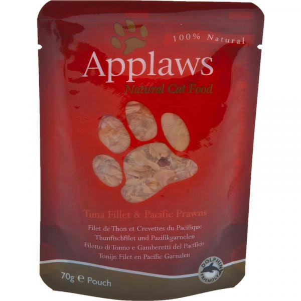 ARDEBO.de Applaws Cat Nassfutter P.B. mit Thunfischfilet & Pacific Garnelen 70 g