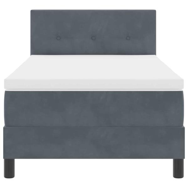 Boxspringbett mit Matratze Dunkelgrau Einzel Samt
